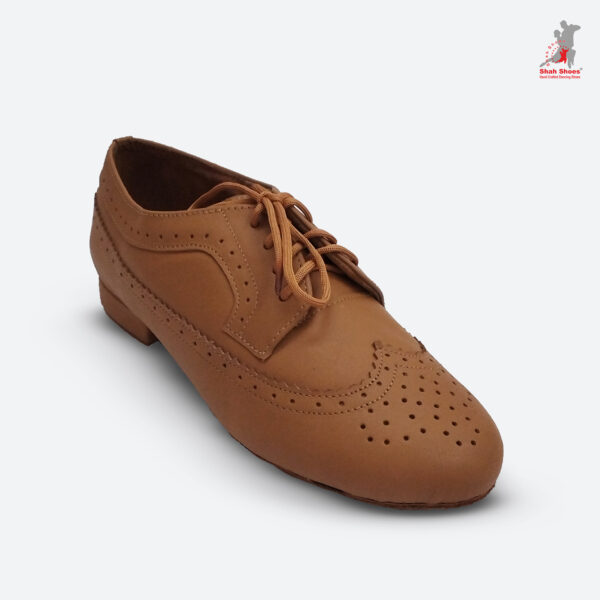 Men's Classic Tan Leather Brogue Dance Shoes